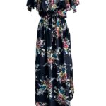 INNA Sukienka Damska Czarna Kwiatowa M - zdjęcie 1