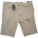 DENIM CO Spodenki Męskie Beżowe Zielony Rozmiar S - zdjęcie 1