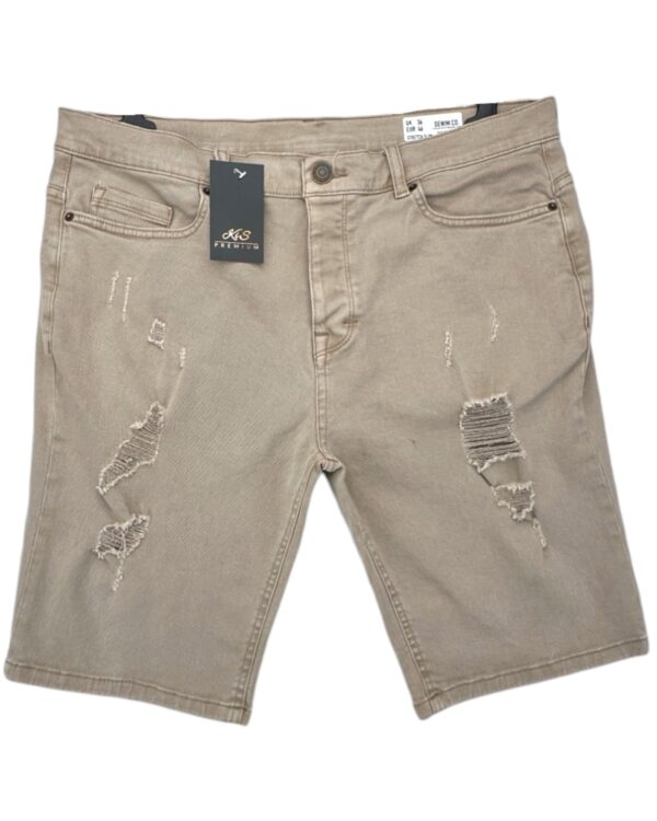 DENIM CO Spodenki Męskie Beżowe Zielony Rozmiar S