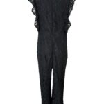 FASHION UNION Kombinezon Damski Czarny Koronka ONE SIZE - zdjęcie 2