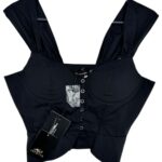 PRETTYLITTLETHING Top Damski Czarny M - zdjęcie 1