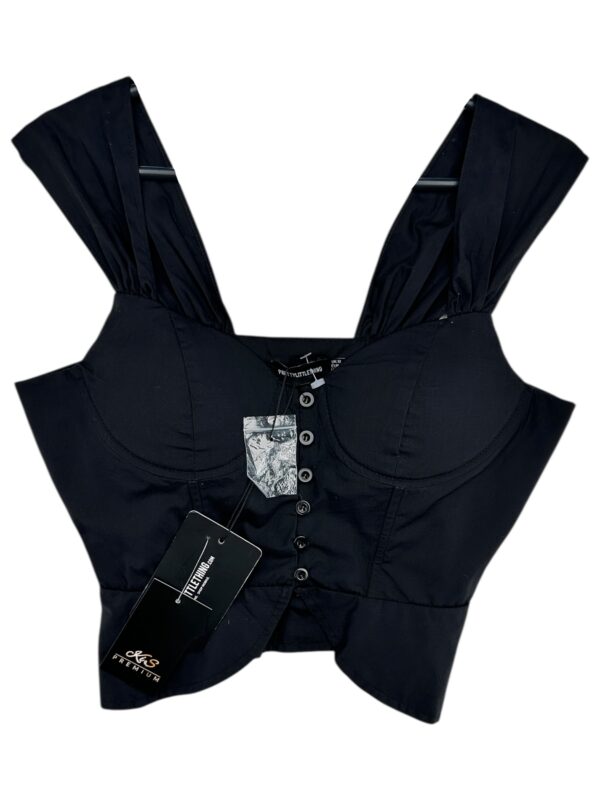 PRETTYLITTLETHING Top Damski Czarny M