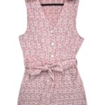 Kombinezon Damski Różowy Kwiaty S - zdjęcie 1