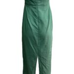 ZARA Sukienka Damska Zielona M Len - zdjęcie 2