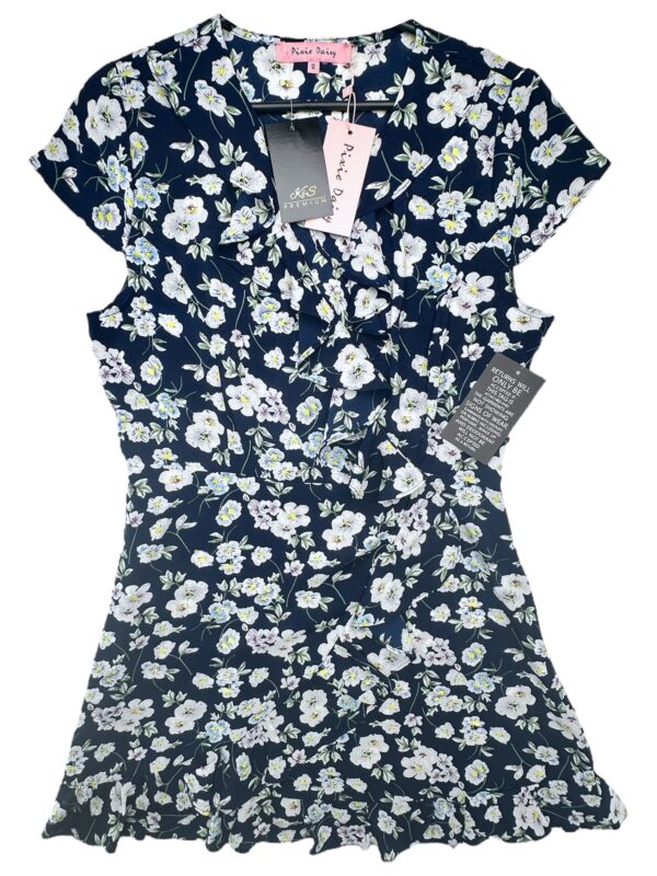 PIXIE DAISY Sukienka Damska Niebieska Kwiatowa L