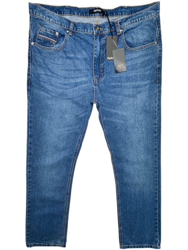 BIGDUDE Jeansy Męskie Niebieskie XXL