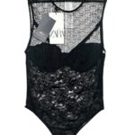 ZARA Body Damskie Czarne Koronkowe M - zdjęcie 1