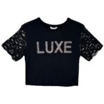 CANDY Koszulka Dziecięce Czarna Koronka 164 (159 - 164 cm) - zdjęcie 1