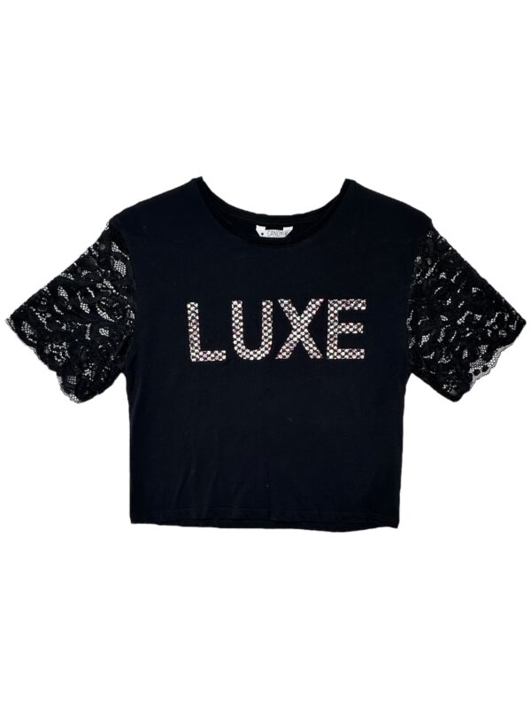 CANDY Koszulka Dziecięce Czarna Koronka 164 (159 - 164 cm)