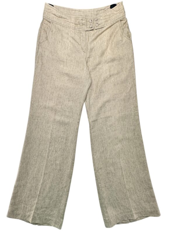 APRIORI Spodnie Damskie Beżowe XL Len