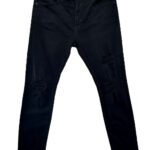 BERSHKA Spodnie Damskie Czarne Przetarcia XXL - zdjęcie 1