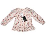 ANKO Bluzka Dziecięca Biała Kwiatowa 104 (99 - 104 cm) - zdjęcie 1