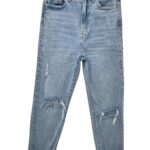 STRADIVARIUS Jeansy Damskie Niebieskie Przetarte S - zdjęcie 1