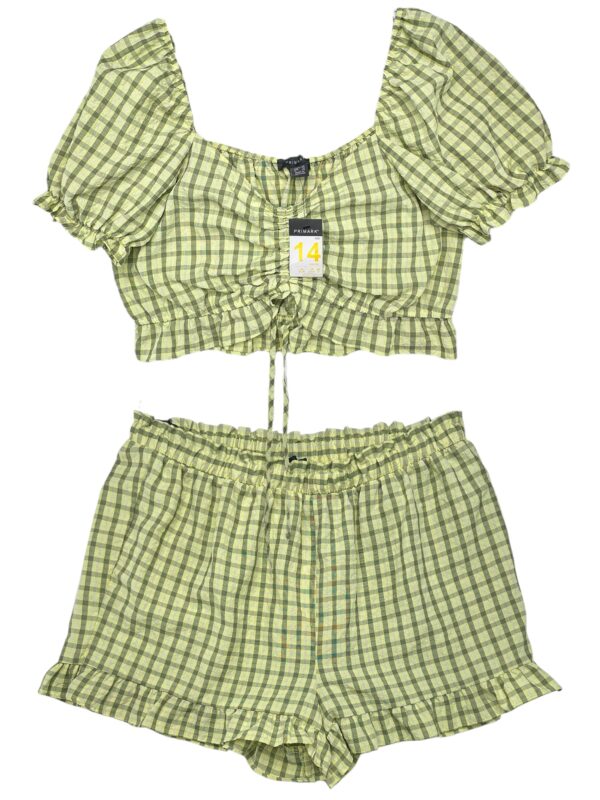 PRIMARK Komplet Damski Zielony Kratka 3XL