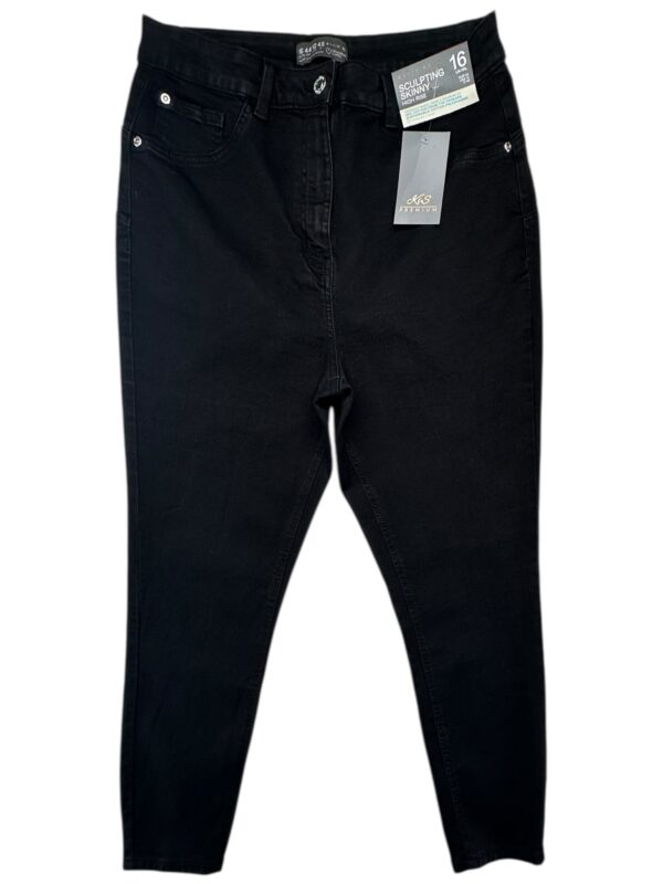 DENIM CO Jeansy Damskie Czarne XXL