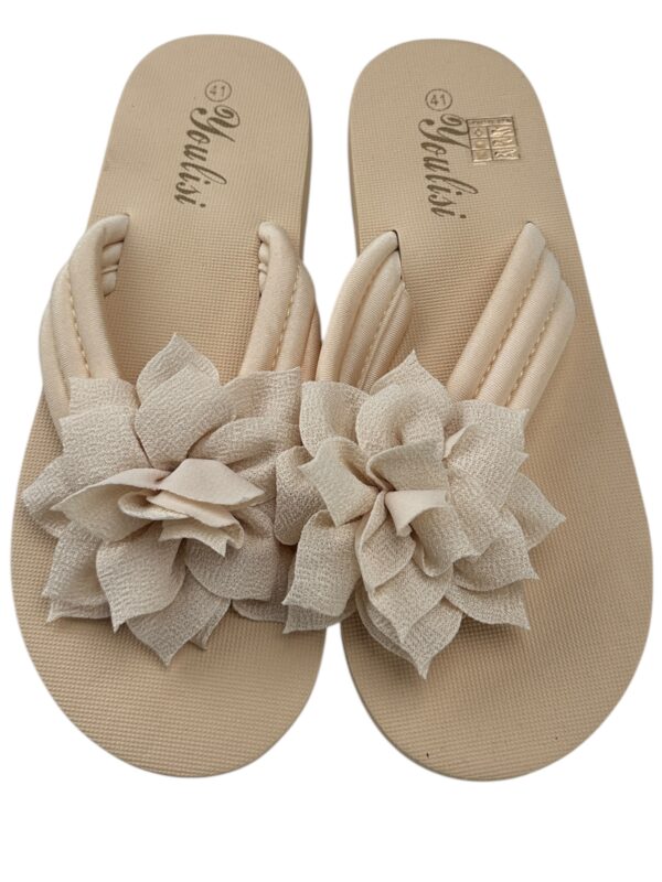 YOULISI Klapki Damskie Beżowe Kwiaty 41