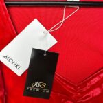 MONKI Bluzka Damska Czerwona S - zdjęcie 3