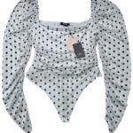 MISSGUIDED Body Damskie Białe Groszki 3XL Poliester