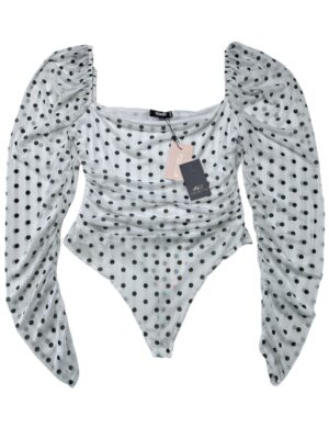 MISSGUIDED Body Damskie Białe Groszki 3XL Poliester - zdjęcie 1
