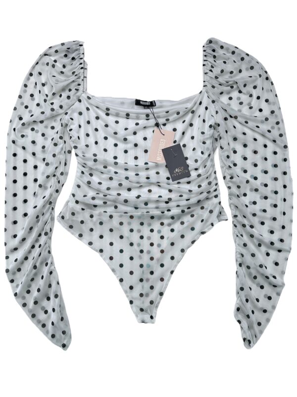 MISSGUIDED Body Damskie Białe Groszki 3XL Poliester