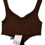ZARA Top Damski Brązowy M/L - zdjęcie 2
