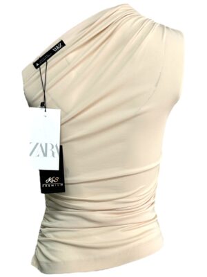 ZARA Top Damski Beżowy XS - zdjęcie 2