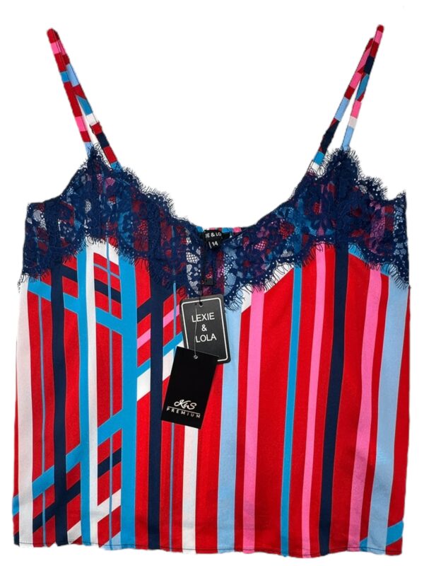 LEXIE & LOLA Top Damski Wielokolorowy koronkowy XL