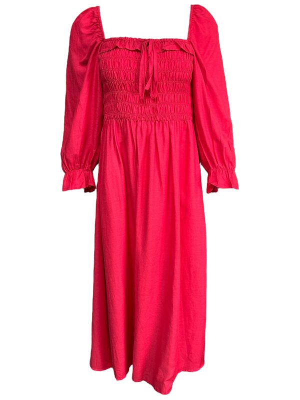 NEW LOOK Sukienka Damska Różowa Maxi M Len