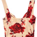 BOOHOO Top Damski Beżowy Kwiatowy M - zdjęcie 2