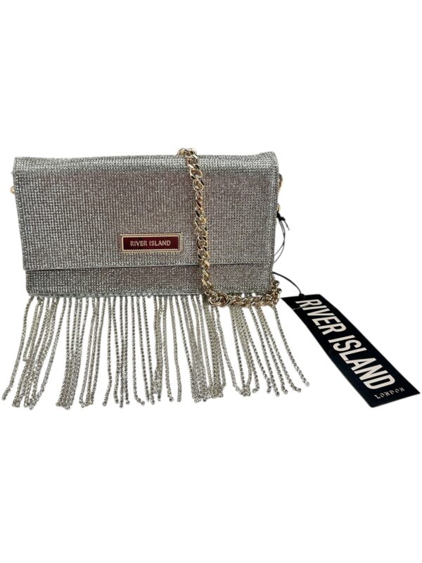 RIVER ISLAND Torebka Damska Srebrna Cyrkonie ONE SIZE
