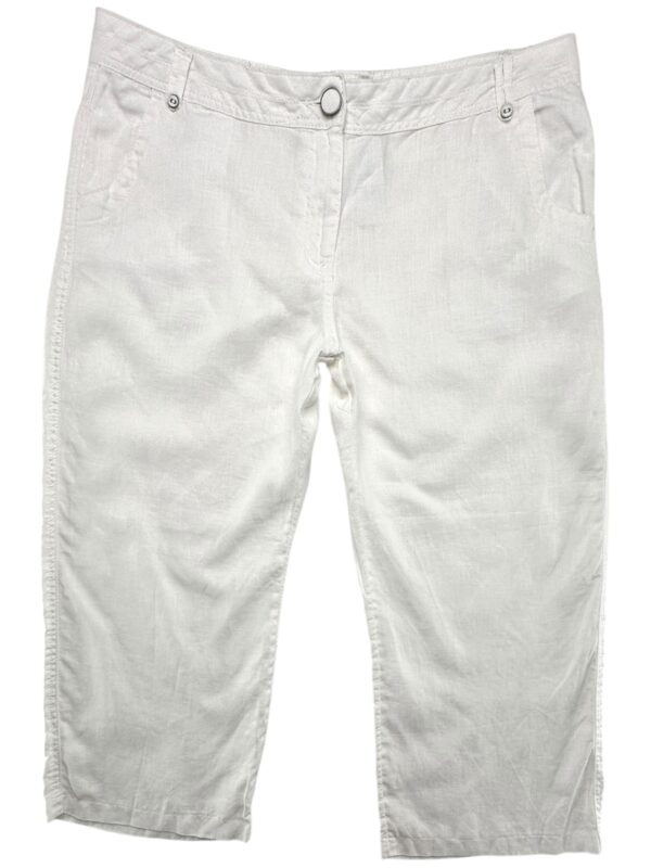 GEORGE Spodnie Damskie Białe 3XL Len