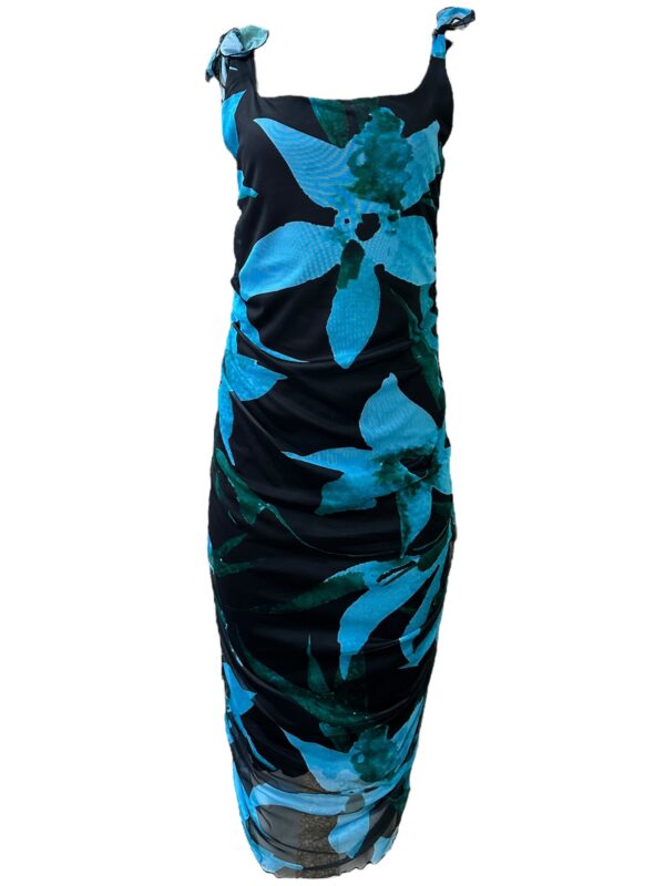 BOOHOO Sukienka Damska Niebieska Kwiatowa L