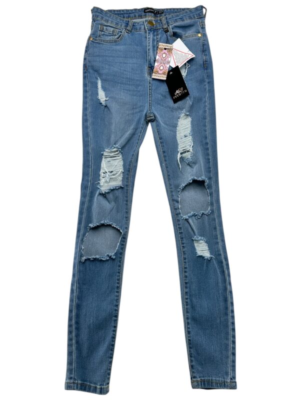 BOOHOO Jeansy Damskie Niebieskie Rurki M