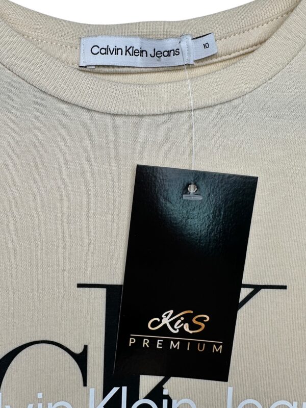 CALVIN KLEIN JEANS Koszulka Dziecięca Beżowa 128