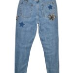 GLAMOROUS Jeansy Damskie Niebieskie Z Gwiazdkami XS - zdjęcie 2