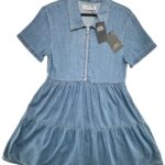 DENIM CO Sukienka Damska Niebieska S - zdjęcie 1