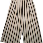 MISSI LONDON Spodnie Damskie Beżowe Paski S - zdjęcie 1