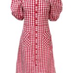 MINUETO Sukienka Damska Czerwona Kratka M - zdjęcie 1