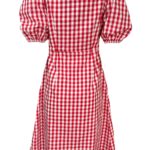 MINUETO Sukienka Damska Czerwona Kratka M - zdjęcie 2