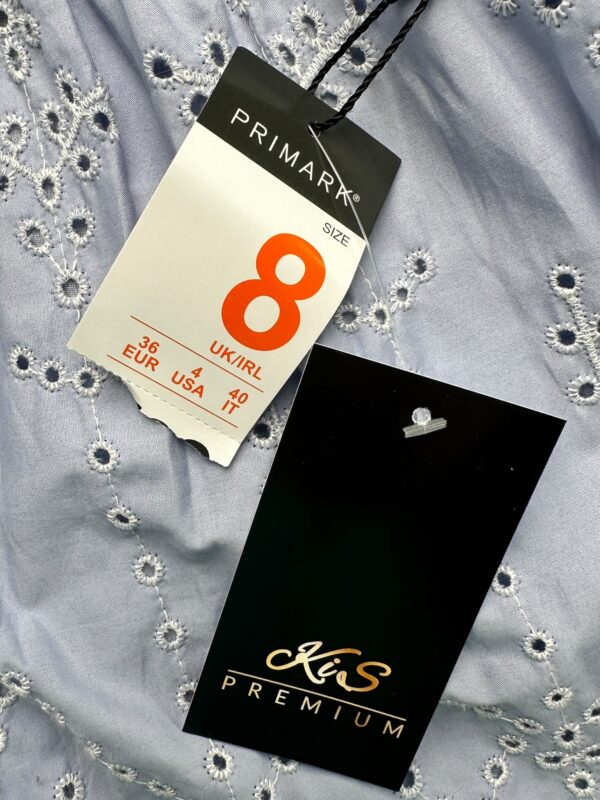 PRIMARK Sukienka Damska Niebieska Haftowana S Bawełna