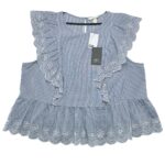 H&M Bluzka Damska Niebieska Koronkowe Detale XL - zdjęcie 1