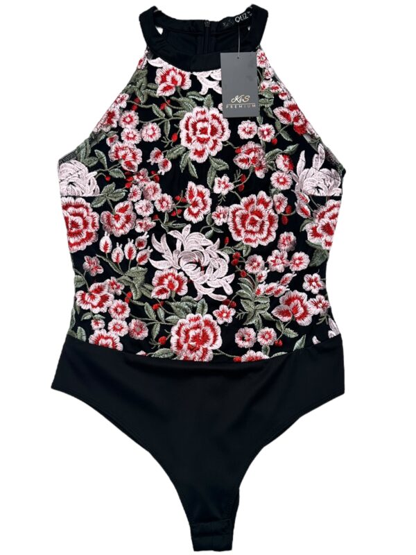 QUIZ Body Damskie Czarne Kwiatowe L
