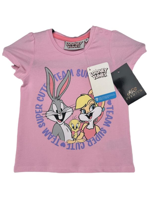 LOONEY TUNES Koszulka Dziecięca Różowa Nadruk 80