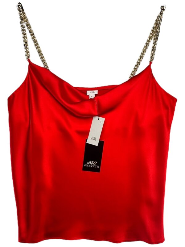 RIVER ISLAND Top Damski Czerwony S