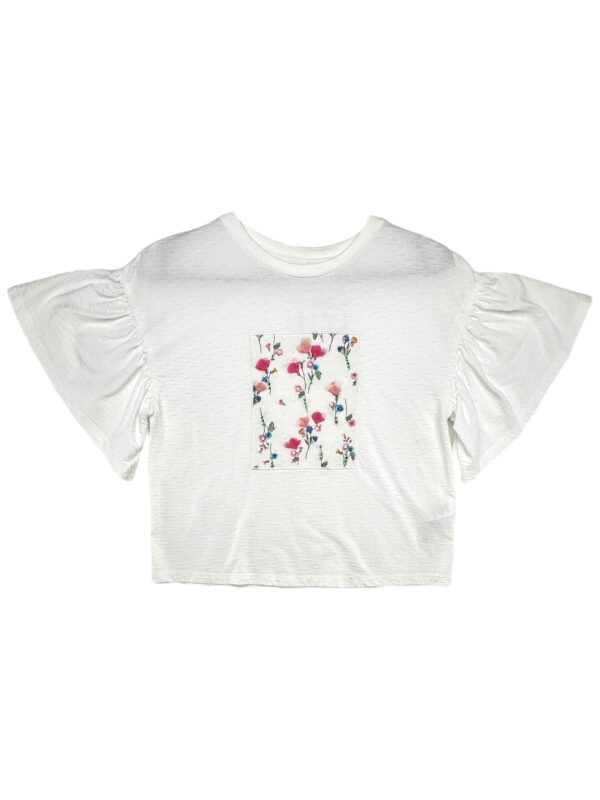 NEXT Koszulka Dziecięce Biała Kwiaty 128