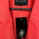 ET VOUS Marynarka Damska Czerwona M - zdjęcie 3