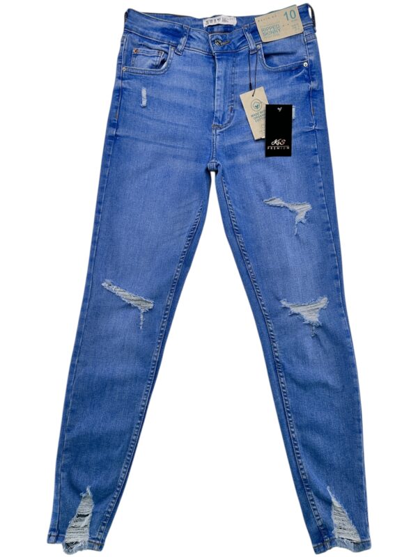 PRIMARK Jeansy Damskie Niebieskie Przetarte M