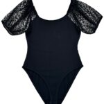 PRIMARK Body Damskie Czarne Koronkowe Rękawy L - zdjęcie 1