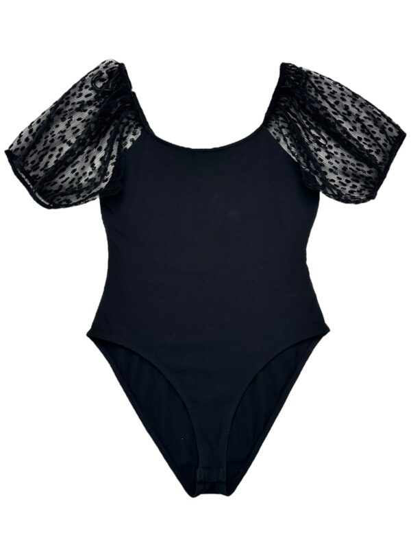 PRIMARK Body Damskie Czarne Koronkowe Rękawy L