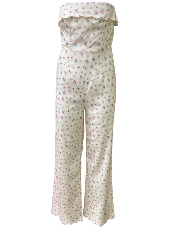 THE FROLIC Kombinezon Damski Biały Kwiatowy XS
